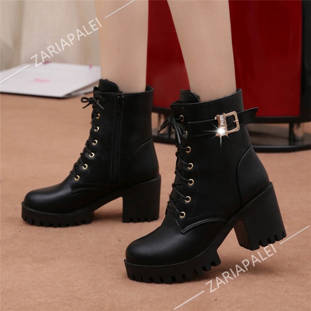 7CMUP ショートブーツ レディース ブーツ ショート 厚底 レトロ フェイクレザー ブーティ ソマリ レディースシュー ジッパー 