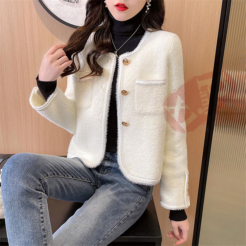 ジャケット レディース 40代 長袖ノーカラージャケット ショット丈ツイードコートアウター 秋服 結婚式 卒業式 送料無料 通勤OL 韓国風 入学式 オフィス 七五三 