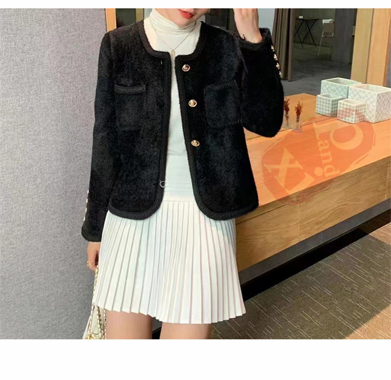 ジャケット レディース 40代 長袖ノーカラージャケット ショット丈ツイードコートアウター 秋服 結婚式 卒業式 送料無料 通勤OL 韓国風 入学式 オフィス 七五三 