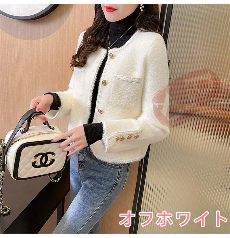 ジャケット レディース 40代 長袖ノーカラージャケット ショット丈ツイードコートアウター 秋服 結婚式 卒業式 送料無料 通勤OL 韓国風 入学式 オフィス 七五三 