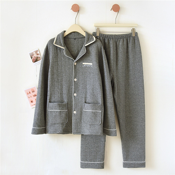 メンズ レディース パジャマ キルトパジャマ 中綿 前開き セットアップ 秋冬 長袖長ズボン 部屋着 寝間着 保温 ルームウェア 上下セット 襟付き 