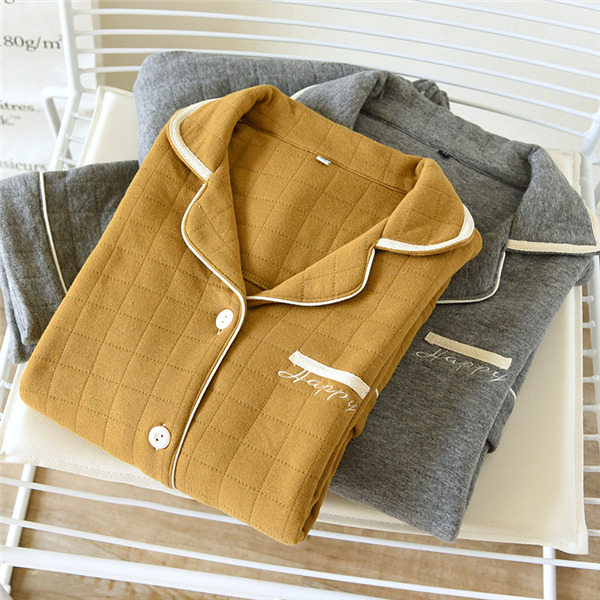 メンズ レディース パジャマ キルトパジャマ 中綿 前開き セットアップ 秋冬 長袖長ズボン 部屋着 寝間着 保温 ルームウェア 上下セット 襟付き 