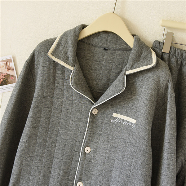 メンズ レディース パジャマ キルトパジャマ 中綿 前開き セットアップ 秋冬 長袖長ズボン 部屋着 寝間着 保温 ルームウェア 上下セット 襟付き 