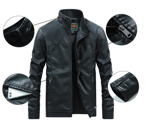 ライダースジャケット メンズ レザージャケット バイク用 革ジャン 立ち襟 保温 裏ボア 暖かいコート ジップアップ 無地 秋冬服 あたたっか 