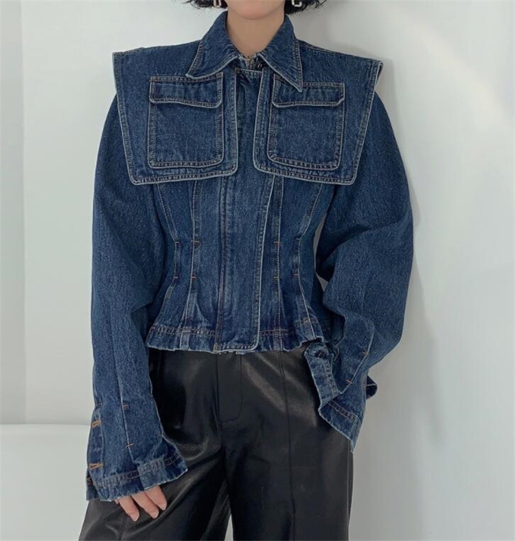 フデニム ジャケット ジージャン 韓国 オルチャン ストリート レディース HIPHOP ダンス衣装 Y2K 原宿系 