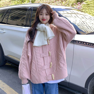 送料無料 ニットカーディガン 厚手 レディース ニットダッフルボタン カーディガン ケーブル編み フード付き カーデ 厚手ニット ゆったり 暖かい 