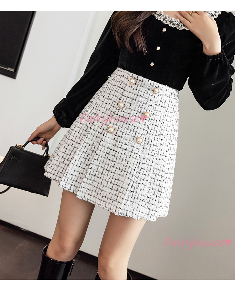 スカート ショット丈 秋冬 プリーツスカート チェック柄ラシャスカート レディース 50代 ハイウェストボ大人 ミニ Aラインスカート 40代 オシャレ30代 