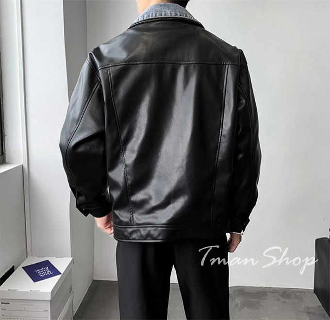 ライダースジャケット メンズ 革ジャン 皮ジャン PU レザージャケット 春 アウター カジュアル フルジップ 大きいサイズ 男性 秋 レイヤード風 切り替え 