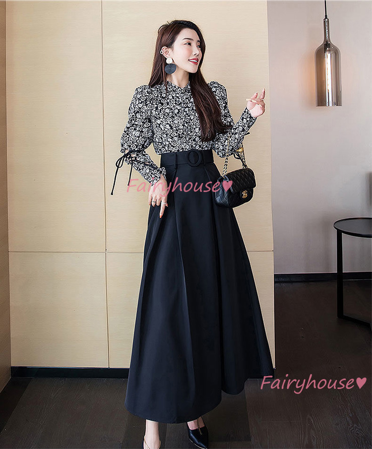 スカート マキシ丈 秋冬 Aラインスカート 黒フレアスカート レディース 50代 ロング丈スカート オシャレ30代 スリット ハイウェストボ大人 40代 着痩せ 