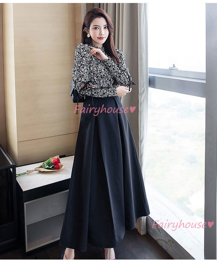 スカート マキシ丈 秋冬 Aラインスカート 黒フレアスカート レディース 50代 ロング丈スカート オシャレ30代 スリット ハイウェストボ大人 40代 着痩せ 