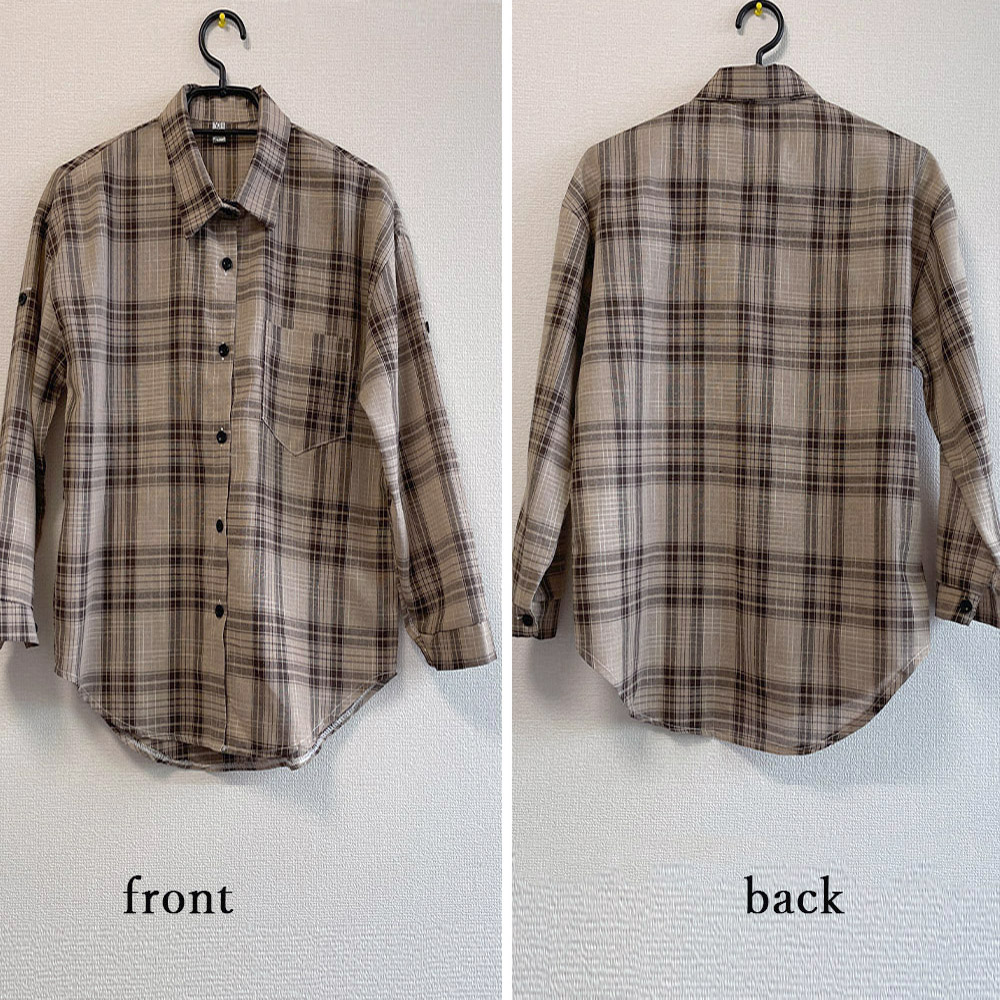 チェック柄 シャツブラウス レディース 。可  