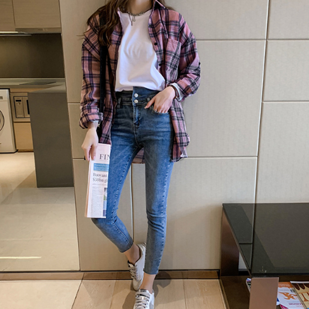 チェック柄 シャツブラウス レディース 。可  