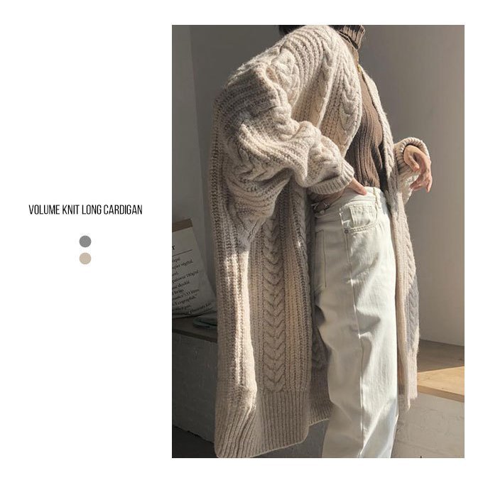 カーディガン ロングカーディガン レディース ニットカーディガン ロング ニット かわいい おしゃれ ボリューム 可愛い 極厚 大きめ 厚手 