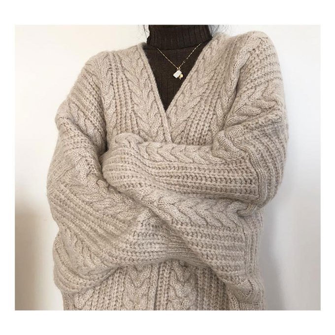 カーディガン ロングカーディガン レディース ニットカーディガン ロング ニット かわいい おしゃれ ボリューム 可愛い 極厚 大きめ 厚手 