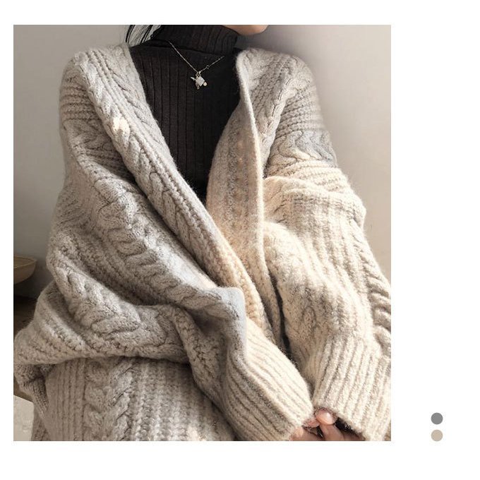 カーディガン ロングカーディガン レディース ニットカーディガン ロング ニット かわいい おしゃれ ボリューム 可愛い 極厚 大きめ 厚手 