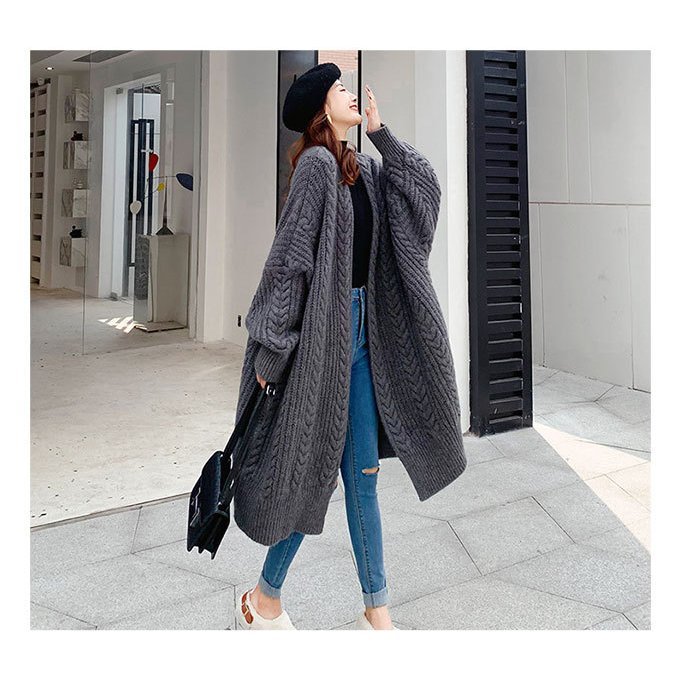 カーディガン ロングカーディガン レディース ニットカーディガン ロング ニット かわいい おしゃれ ボリューム 可愛い 極厚 大きめ 厚手 