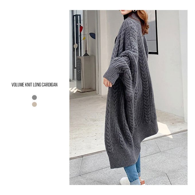 カーディガン ロングカーディガン レディース ニットカーディガン ロング ニット かわいい おしゃれ ボリューム 可愛い 極厚 大きめ 厚手 