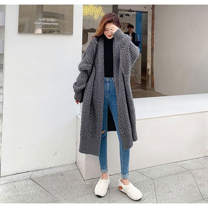 カーディガン ロングカーディガン レディース ニットカーディガン ロング ニット かわいい おしゃれ ボリューム 可愛い 極厚 大きめ 厚手 