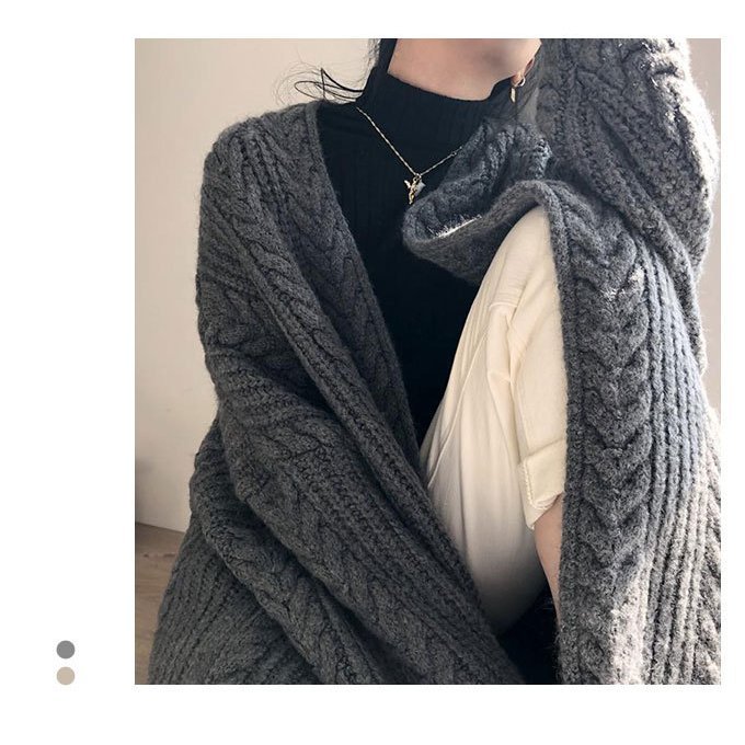 カーディガン ロングカーディガン レディース ニットカーディガン ロング ニット かわいい おしゃれ ボリューム 可愛い 極厚 大きめ 厚手 