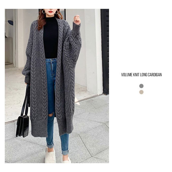 カーディガン ロングカーディガン レディース ニットカーディガン ロング ニット かわいい おしゃれ ボリューム 可愛い 極厚 大きめ 厚手 