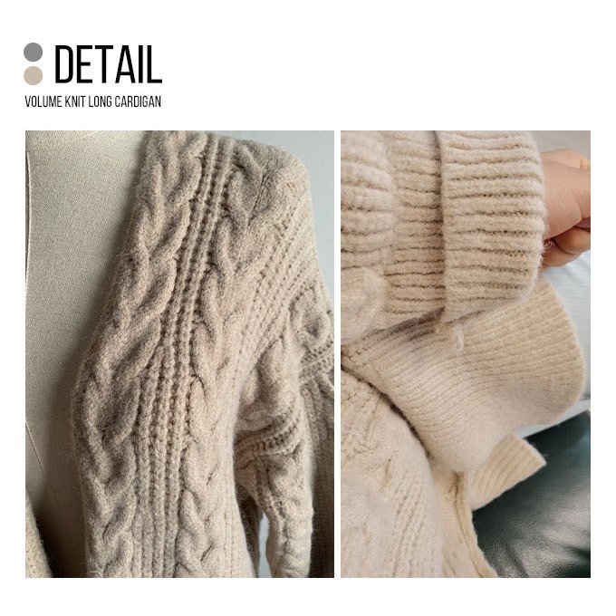 カーディガン ロングカーディガン レディース ニットカーディガン ロング ニット かわいい おしゃれ ボリューム 可愛い 極厚 大きめ 厚手 