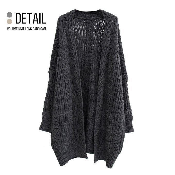 カーディガン ロングカーディガン レディース ニットカーディガン ロング ニット かわいい おしゃれ ボリューム 可愛い 極厚 大きめ 厚手 