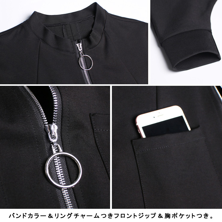 大きいサイズ レディース ポンチョ オーバーサイズ 長袖 ジップ 黒 春 新入荷 3L 秋 LL 5L フードなしアウター 4L 。可 ブラック 6L ショート丈 