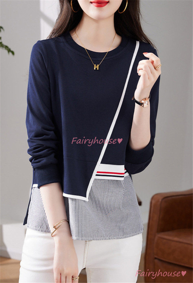 ニット セーター トップス レディース 秋冬 ラウンネック 着痩せ 切り替え 通勤 長袖ニットきれいめ 30代 40代 カジュアルニット ニットインナー オシャレ 