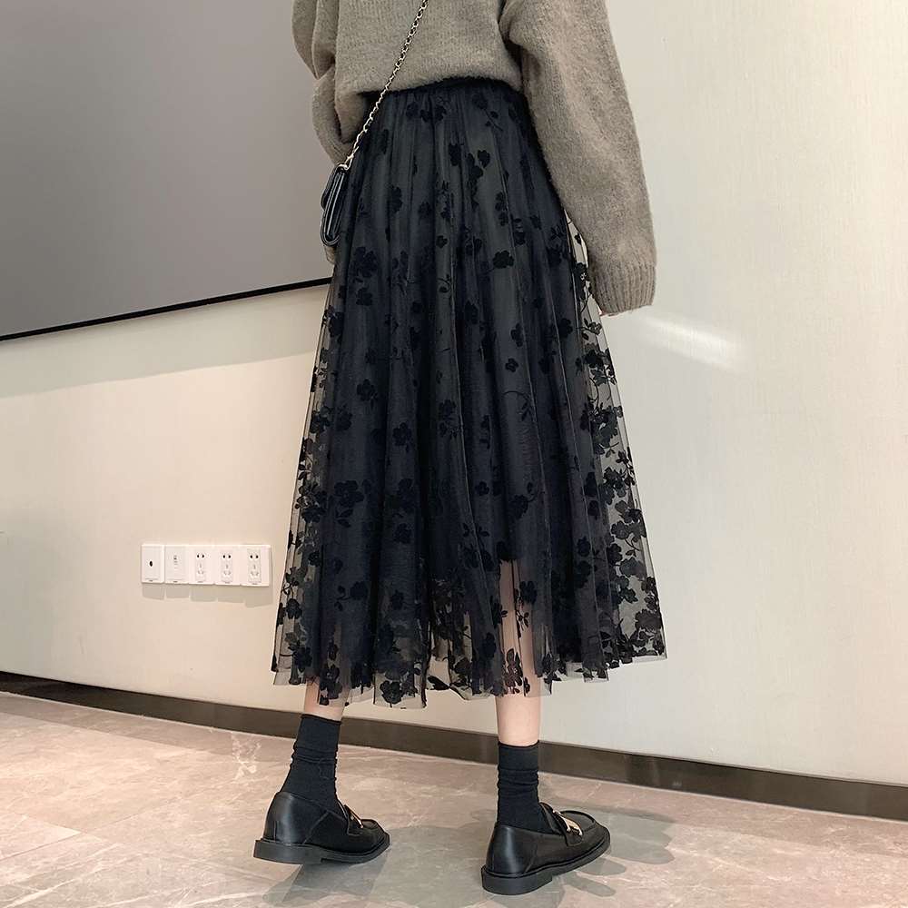 チュール スカート 2層  