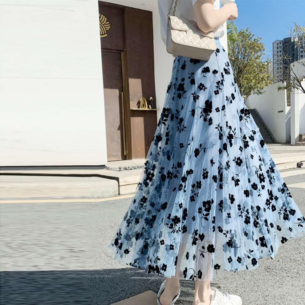 チュール スカート 2層  