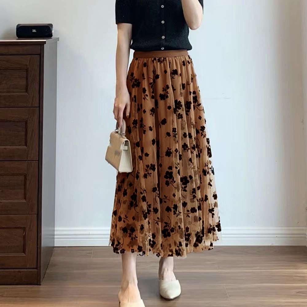 チュール スカート 2層  