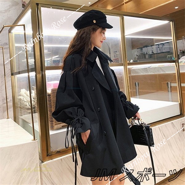 トレンチコート レディース アウター ベルスリーブ トップス ショート丈 ファッション ガートレンド カジュアル ゆったり 格好いい 