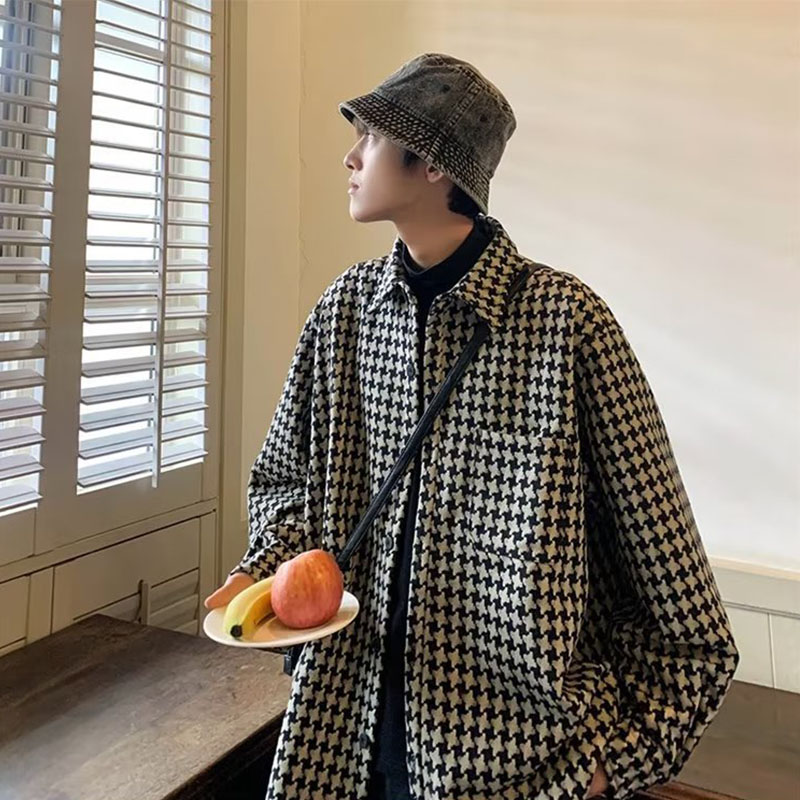 ジャケット メンズ コート アウター チェック柄 星柄 カジュアル 上着 通勤 長袖 通学 オシャレ 羽織り トップス 秋冬 男性 ファッション 