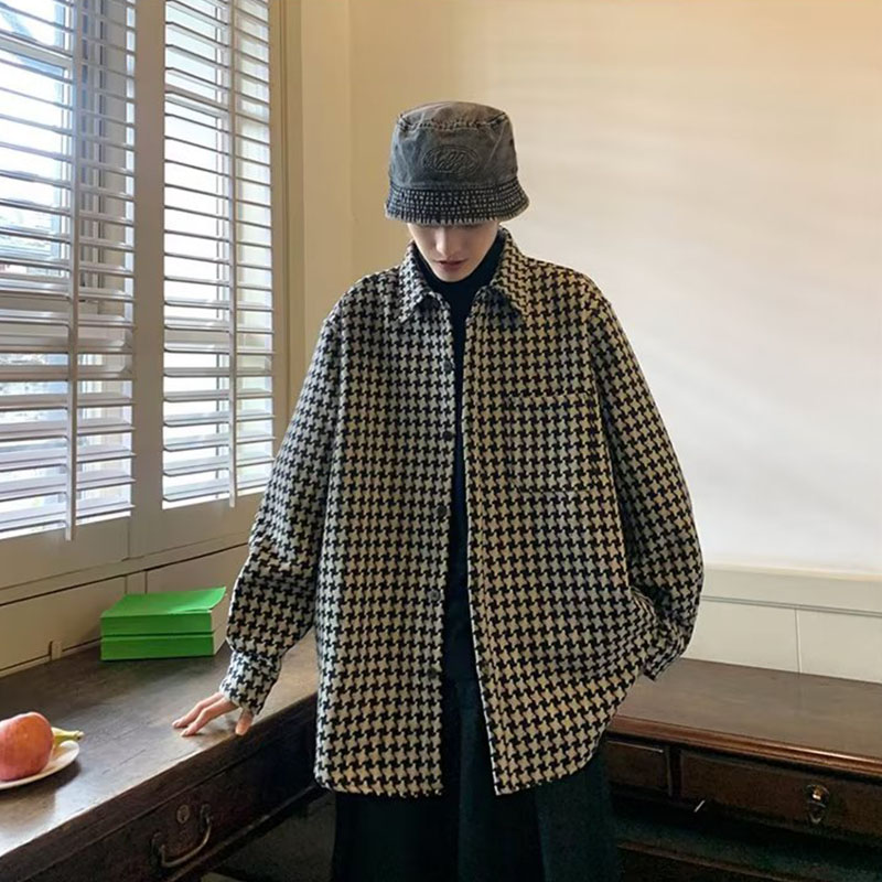 ジャケット メンズ コート アウター チェック柄 星柄 カジュアル 上着 通勤 長袖 通学 オシャレ 羽織り トップス 秋冬 男性 ファッション 