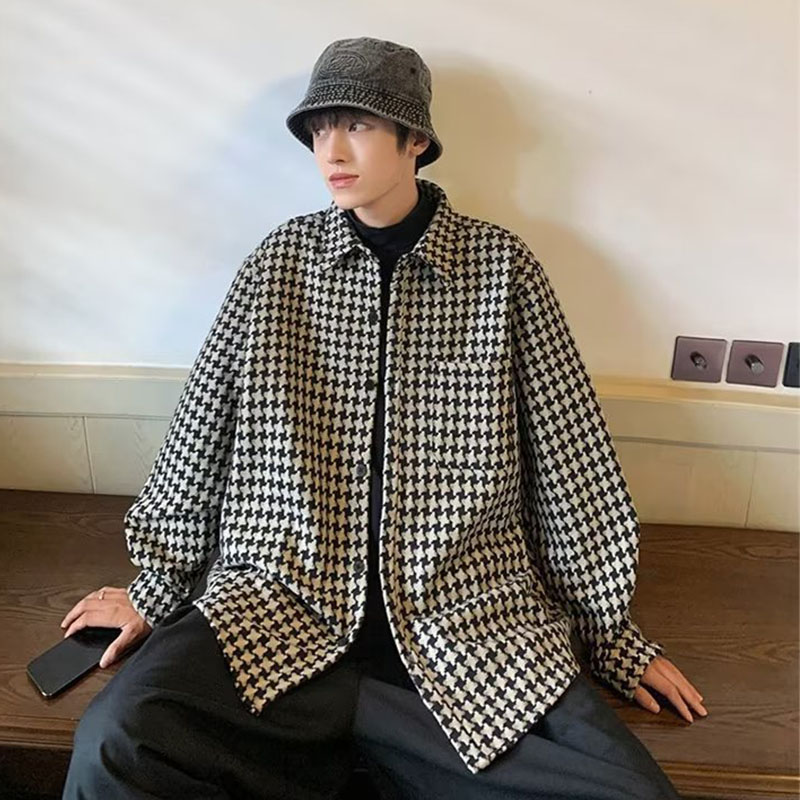 ジャケット メンズ コート アウター チェック柄 星柄 カジュアル 上着 通勤 長袖 通学 オシャレ 羽織り トップス 秋冬 男性 ファッション 