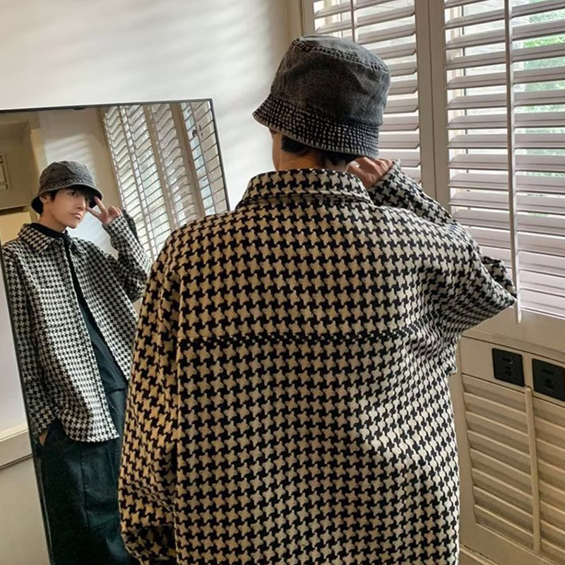 ジャケット メンズ コート アウター チェック柄 星柄 カジュアル 上着 通勤 長袖 通学 オシャレ 羽織り トップス 秋冬 男性 ファッション 