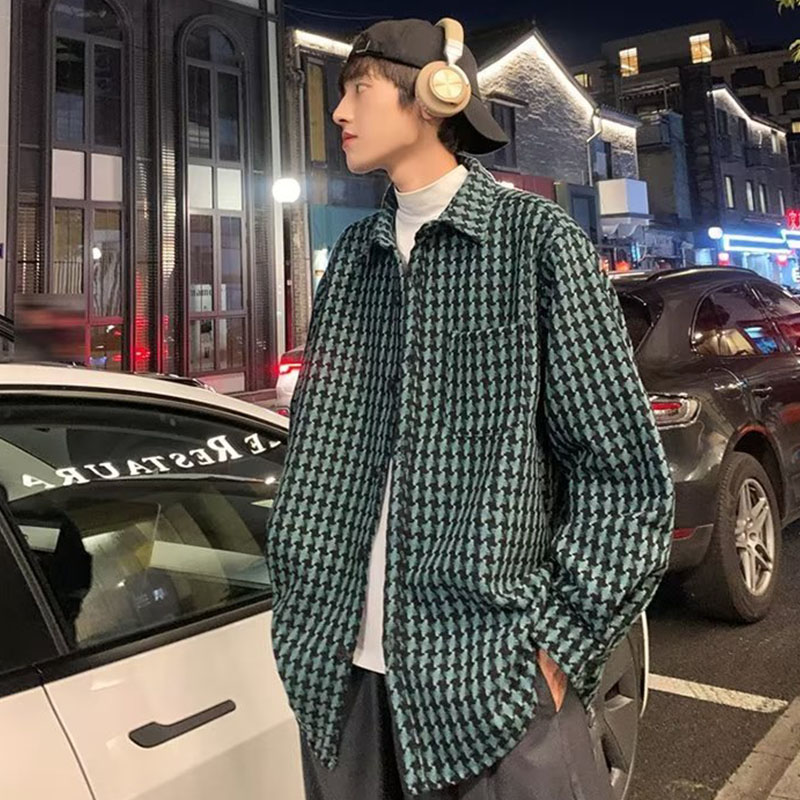 ジャケット メンズ コート アウター チェック柄 星柄 カジュアル 上着 通勤 長袖 通学 オシャレ 羽織り トップス 秋冬 男性 ファッション 