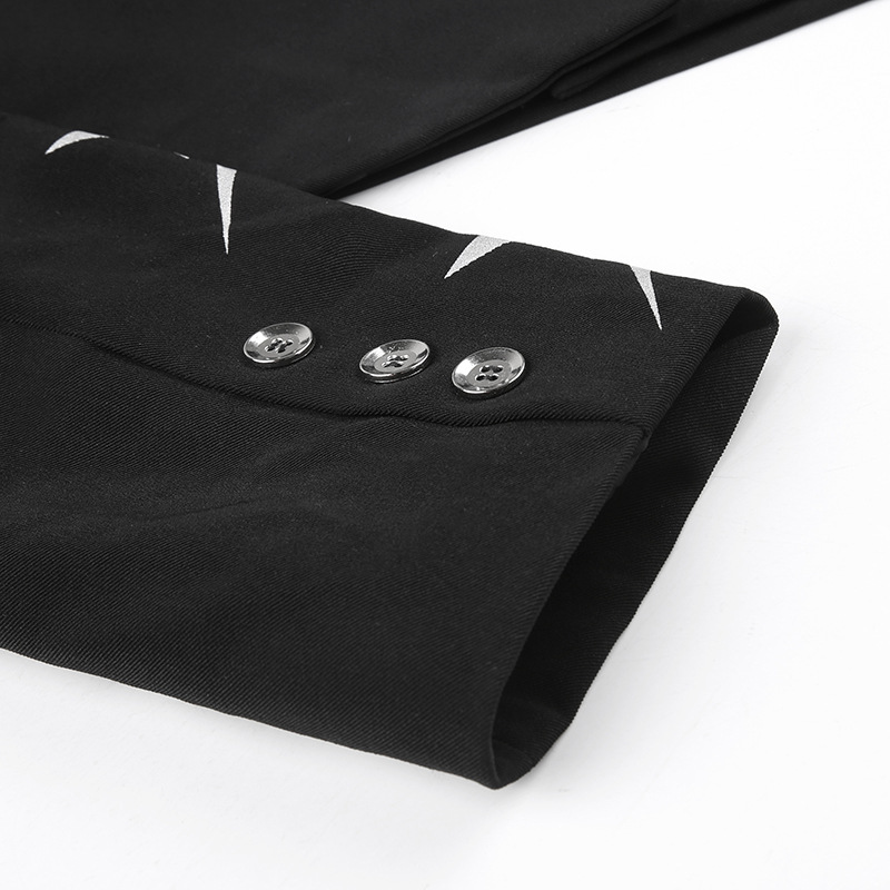 星柄 ショート丈 テーラードジャケット 韓国 ストリート HIPHOP レディース パンク 原宿系 K-POP 衣装 ダンス 