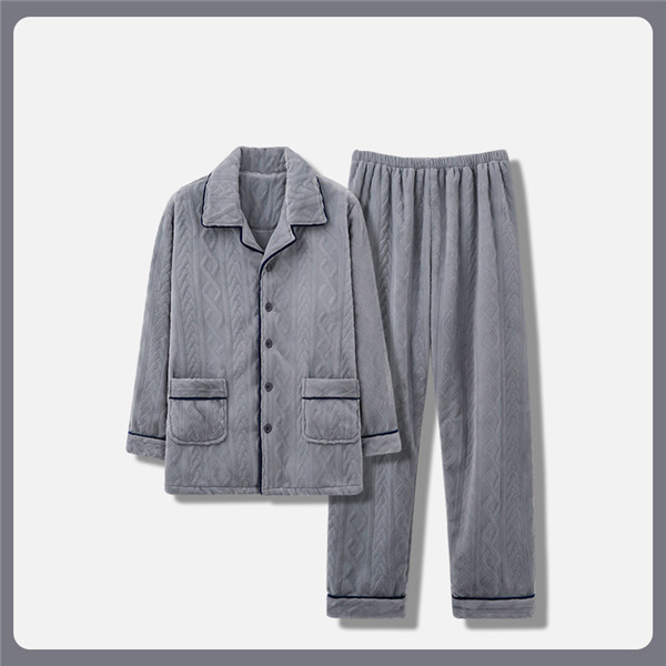 パジャマ メンズ 厚手 上下セット あったか ルームウェア 寝巻き もこもこ セットアップ お揃い 秋 部屋着 ふわふわ ケーブル柄 冬 前開き 