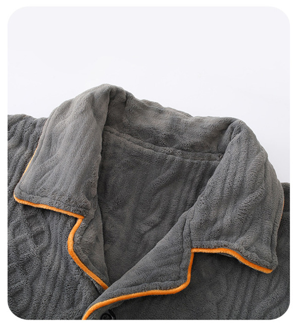 パジャマ メンズ 厚手 上下セット あったか ルームウェア 寝巻き もこもこ セットアップ お揃い 秋 部屋着 ふわふわ ケーブル柄 冬 前開き 