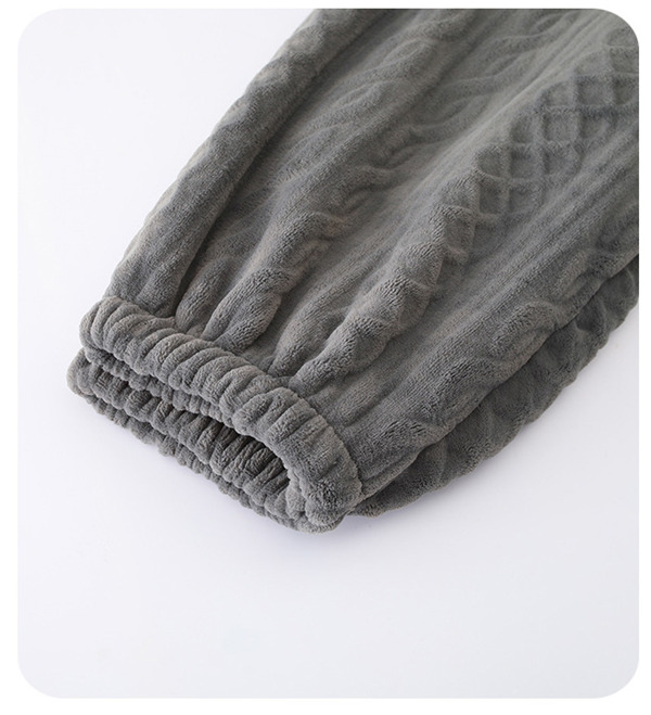 パジャマ メンズ 厚手 上下セット あったか ルームウェア 寝巻き もこもこ セットアップ お揃い 秋 部屋着 ふわふわ ケーブル柄 冬 前開き 