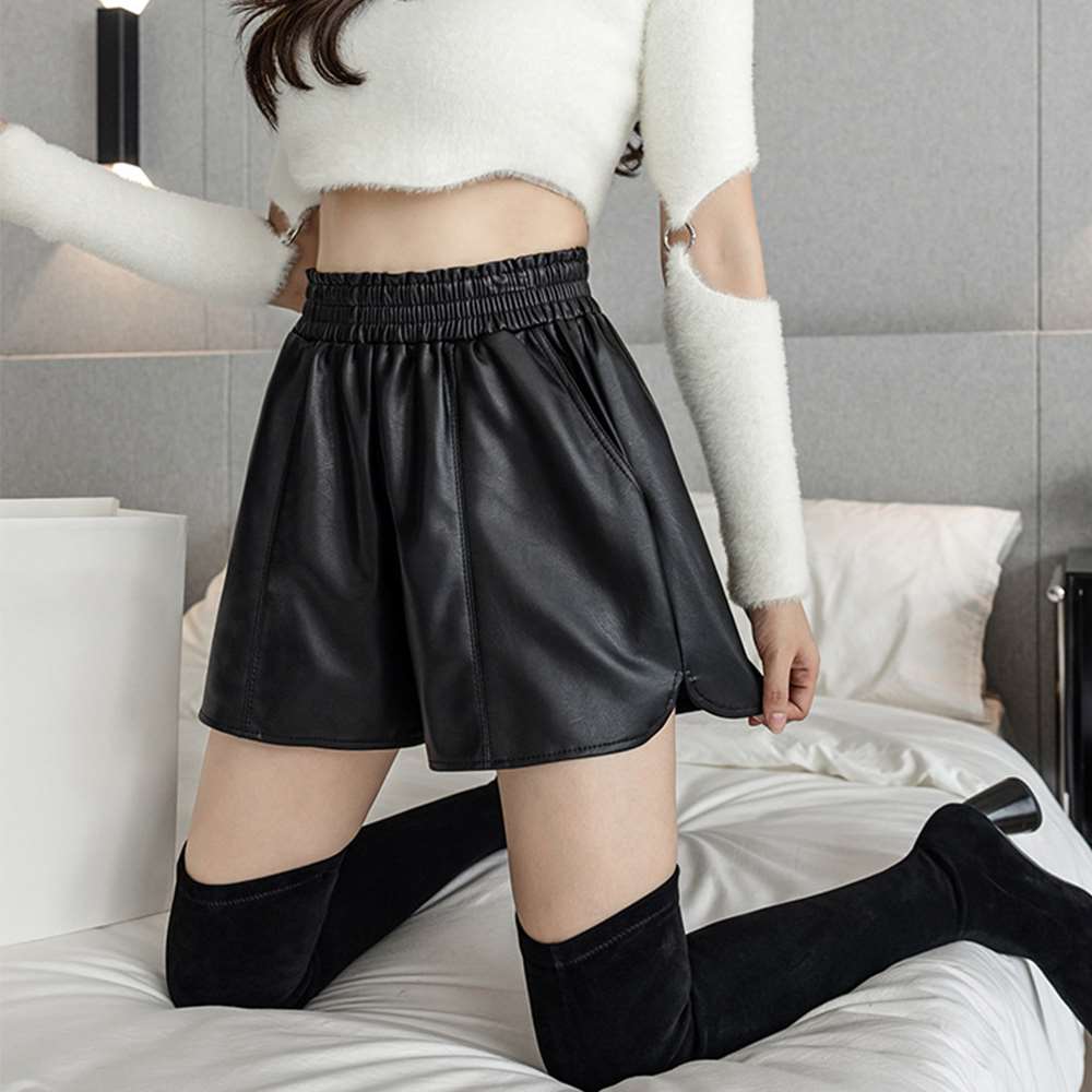 PU レザー ショートパンツ レディース  