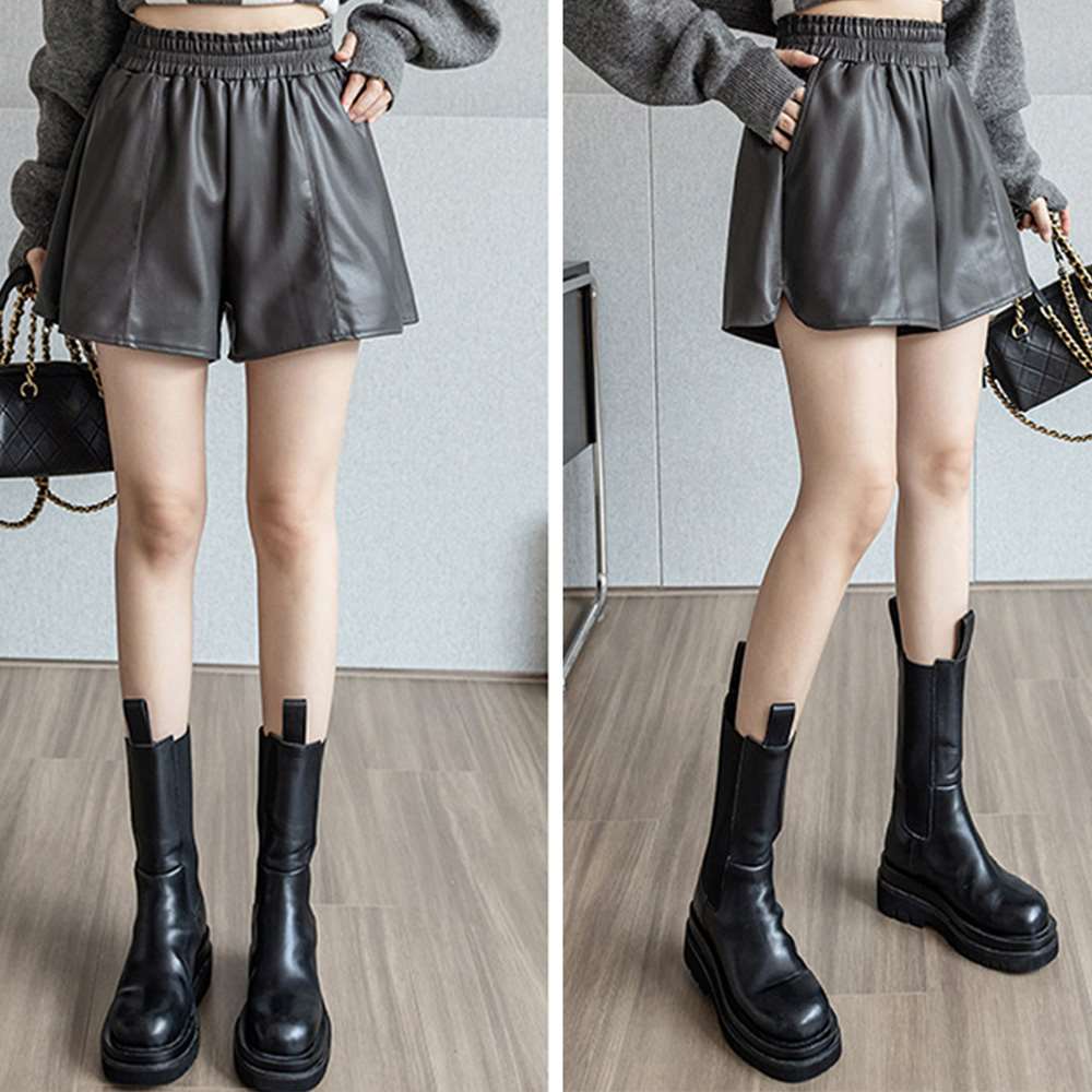 PU レザー ショートパンツ レディース  