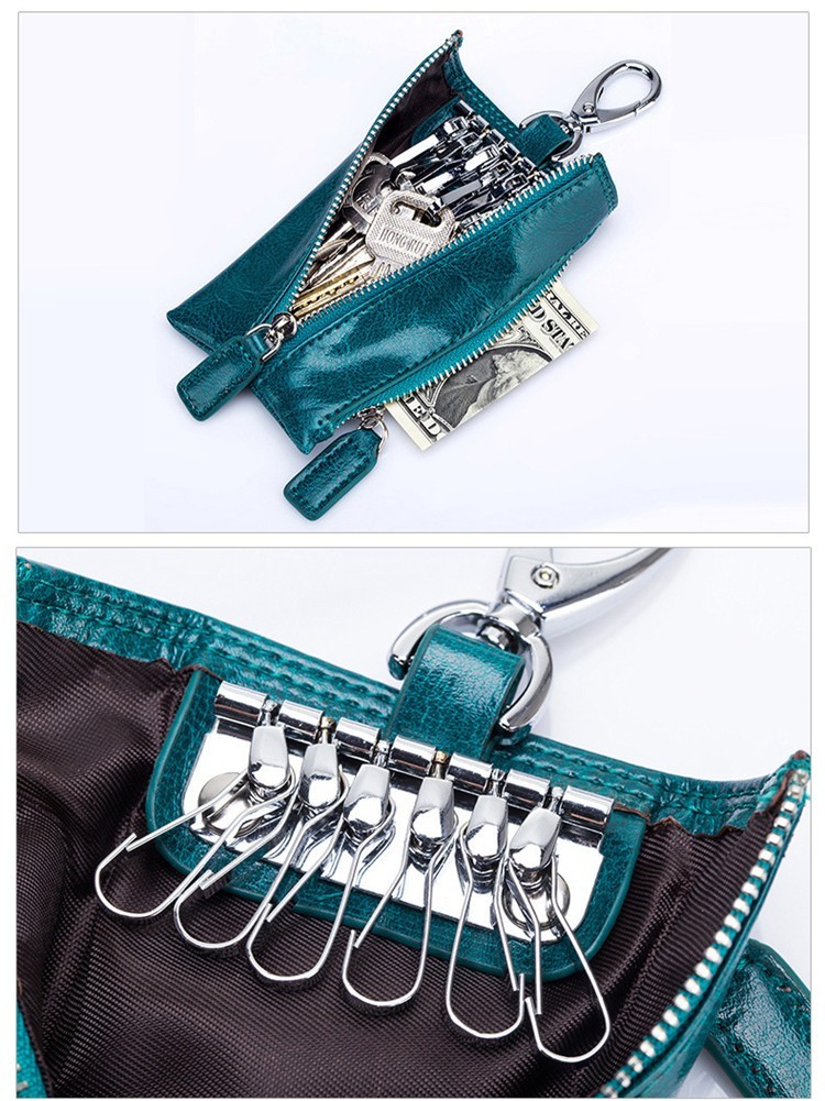 (。・。。不可)牛革キーケース カード入れ 札入れ ６連キーホルダー キーケース財布 鍵 セール ポケット カード入れ 