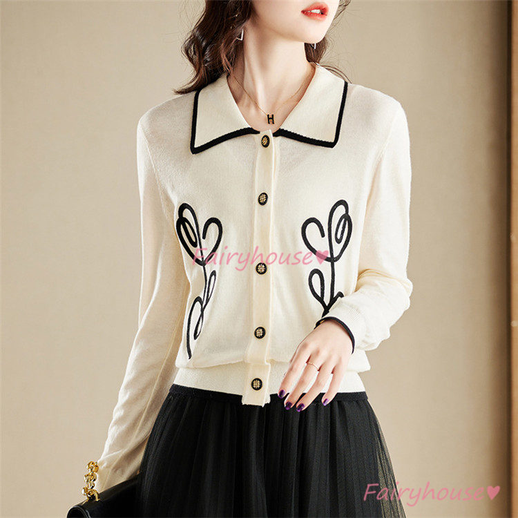 ニットカーディガン レディース 秋新作 花柄 ニットソー 通勤 通勤 大人 コーディガン 可愛い 40代 上品 オシャレ 着痩せ 