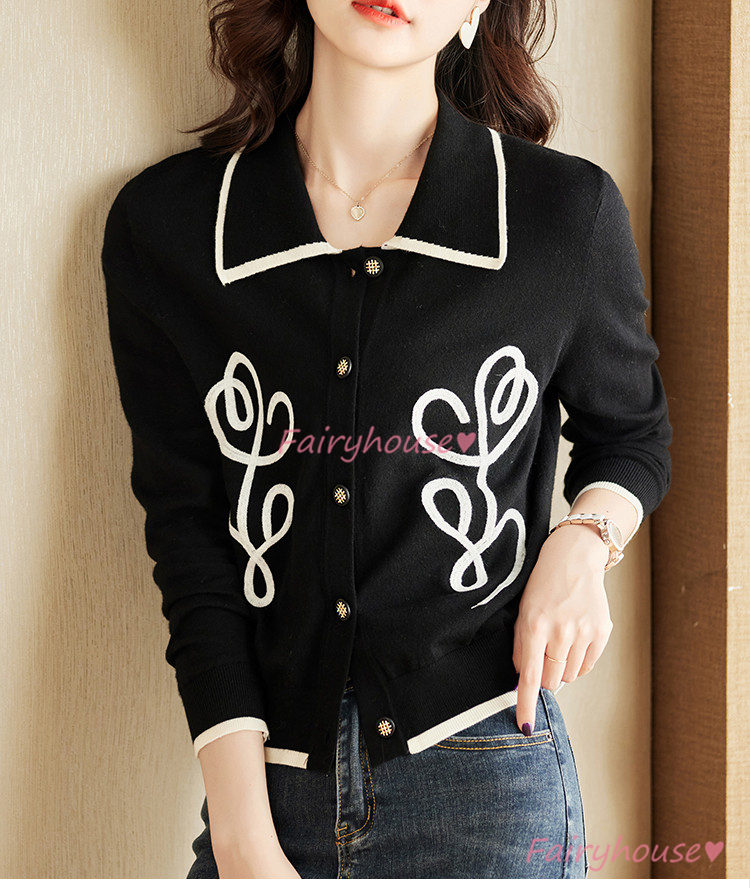 ニットカーディガン レディース 秋新作 花柄 ニットソー 通勤 通勤 大人 コーディガン 可愛い 40代 上品 オシャレ 着痩せ 