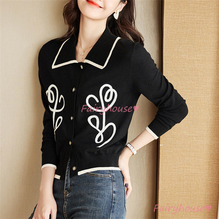 ニットカーディガン レディース 秋新作 花柄 ニットソー 通勤 通勤 大人 コーディガン 可愛い 40代 上品 オシャレ 着痩せ 