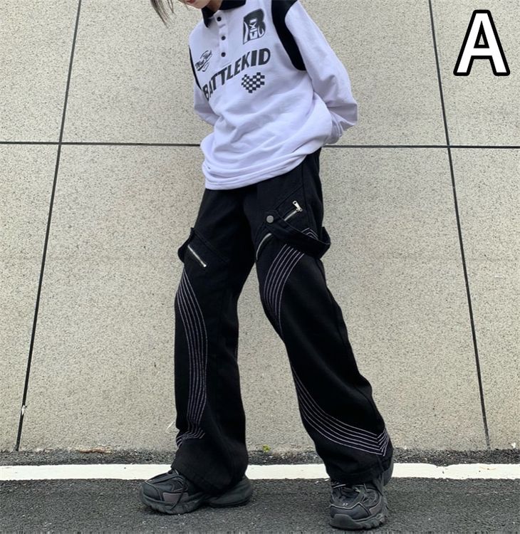 ロングパンツ 韓国 ストリート HIPHOP 原宿系 K-POP 衣装 レディース ダンス 