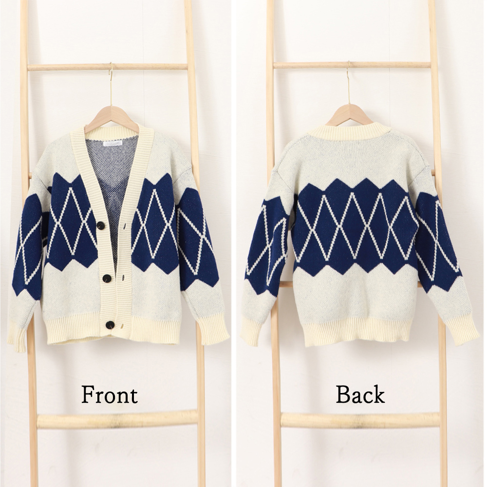 ニットカーディガン レトロ体型カバー秋冬  
