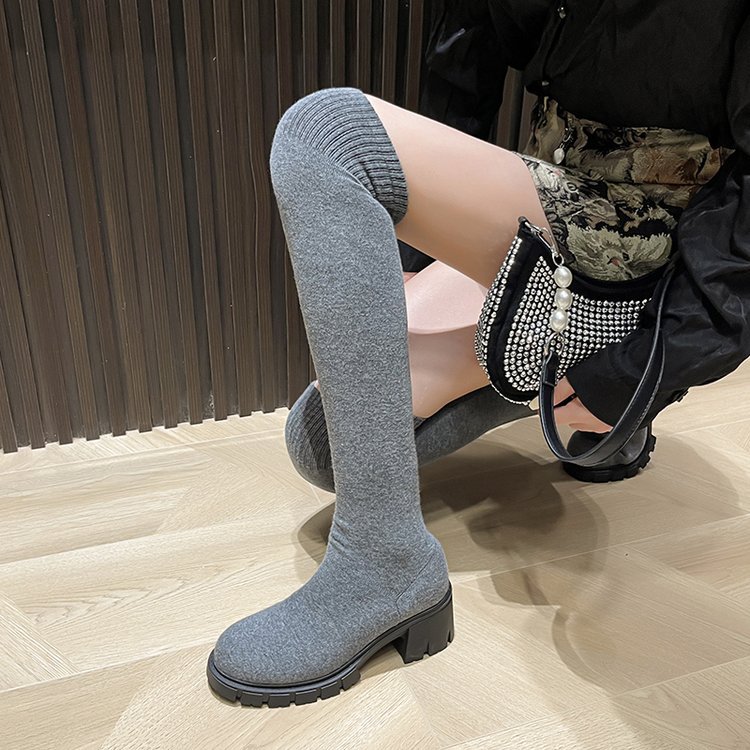ストレッチ ロングブーツ レディース ニーハイブーツ ジョッキーブーツ 靴 ストレッチブーツ シンプル スムース カジュアル 秋冬 ゆったり 美脚 